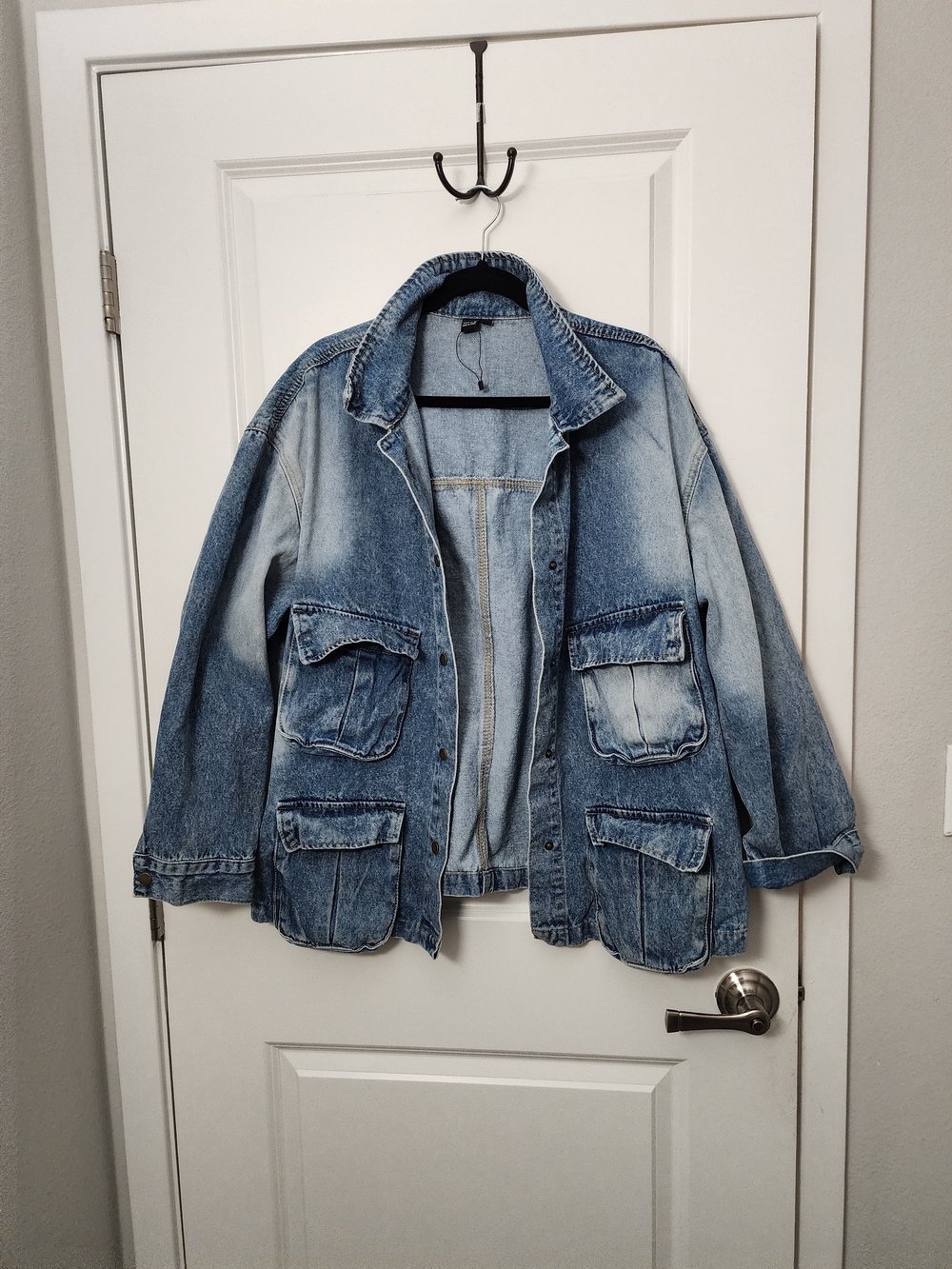 SHEIN Denim Utilty Cargo Style Jacket Size Xlarge